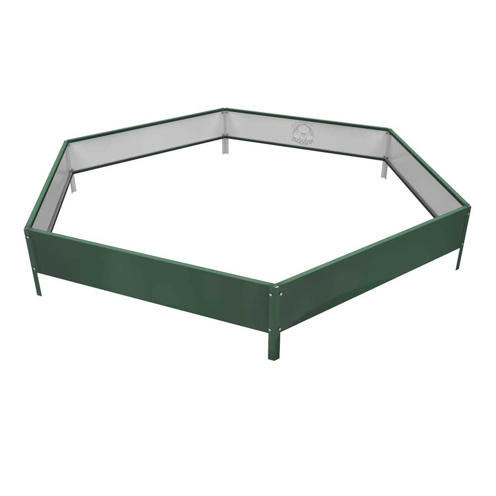 Клумба многоугольная оцинкованная с ножками 1 ярус RAL 6002 Зеленая листва