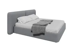 Кровать двуспальная Hub Soft 180 см (светло-серый, твид)