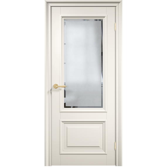 Фото межкомнатной двери эмаль Дверцов Брессо 2 цвет белый RAL 9010 остеклённая