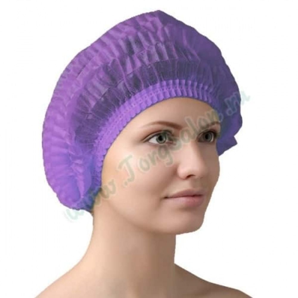 Одноразовая шапочка «Шарлотка» (фиолетовая), Medicosm, 100 шт.
