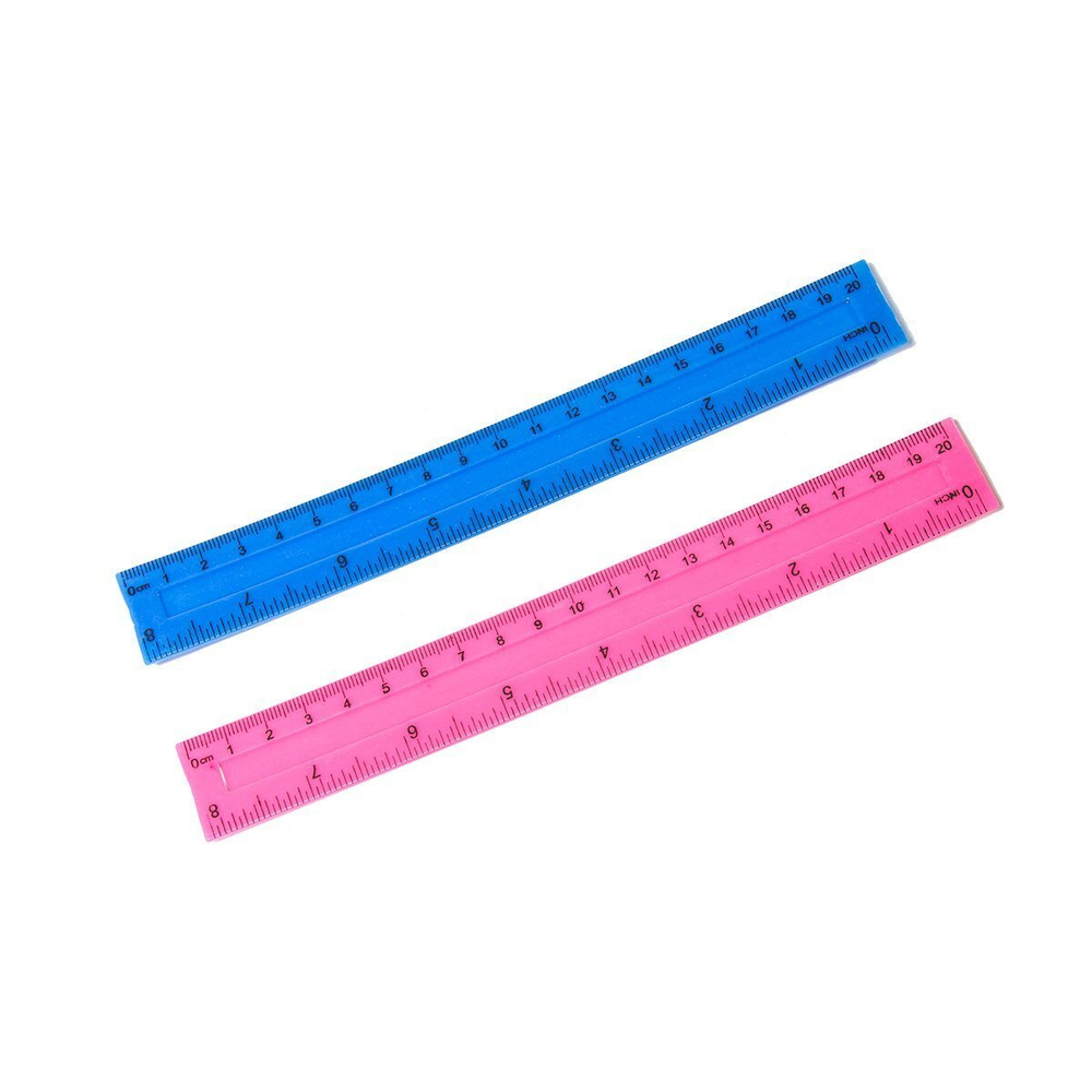 Линейка Alingar, 20 см, пластиковая, 2 шкалы см/дюйм, цвета неон, ассорти, пакет ПВХ
