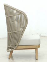 Лаунж-кресло плетеное с высокой спинкой Tagliamento Mali, натуральный