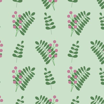 Ягодная ветка на зеленом.