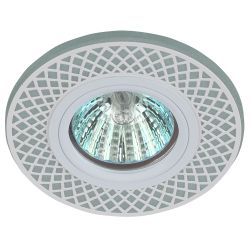 Светильник встраиваемый cо светодиодной подсветкой ЭРА DK LD42 WH/WH под лампу MR16 GU5.3 белый/белый | Встраиваемые светильники