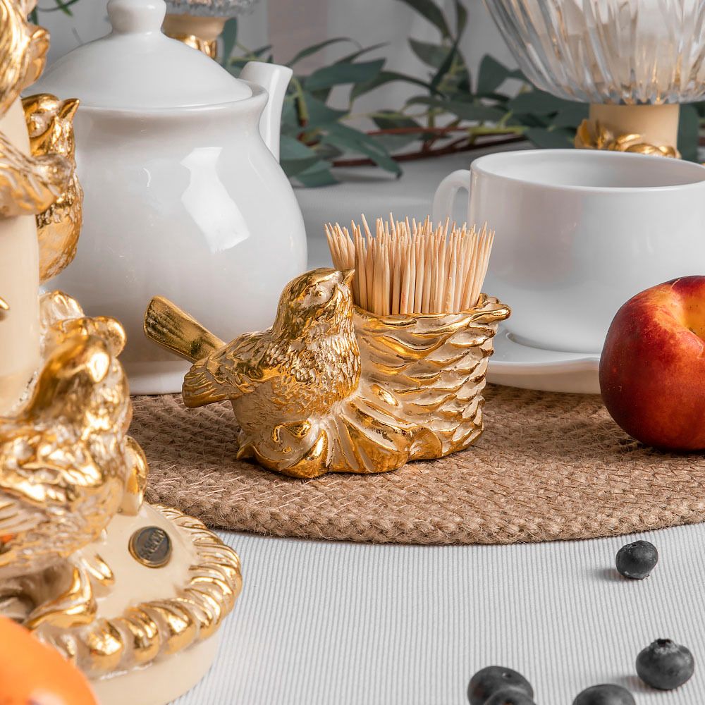 Держатель для зубочисток Птичка Терра Айвори