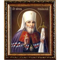 Павел Тобольский, святитель, митрополит. Икона на холсте.