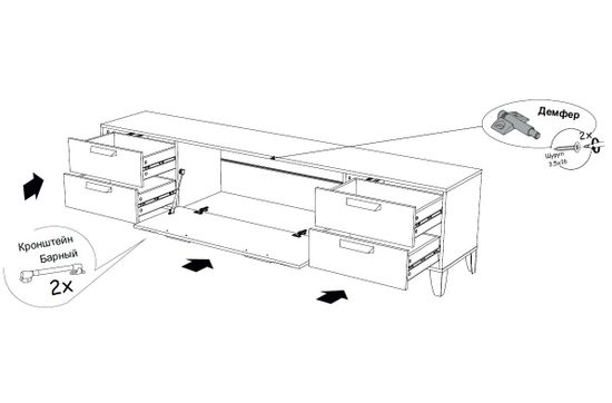 Тумба-ТВ ПАРУС-12 белый / дуб канадский