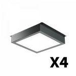 Комплект светильников Geniled Griliato Tetris x4 для ячейки 200x200 80Вт 5000К Опал Черный IP40