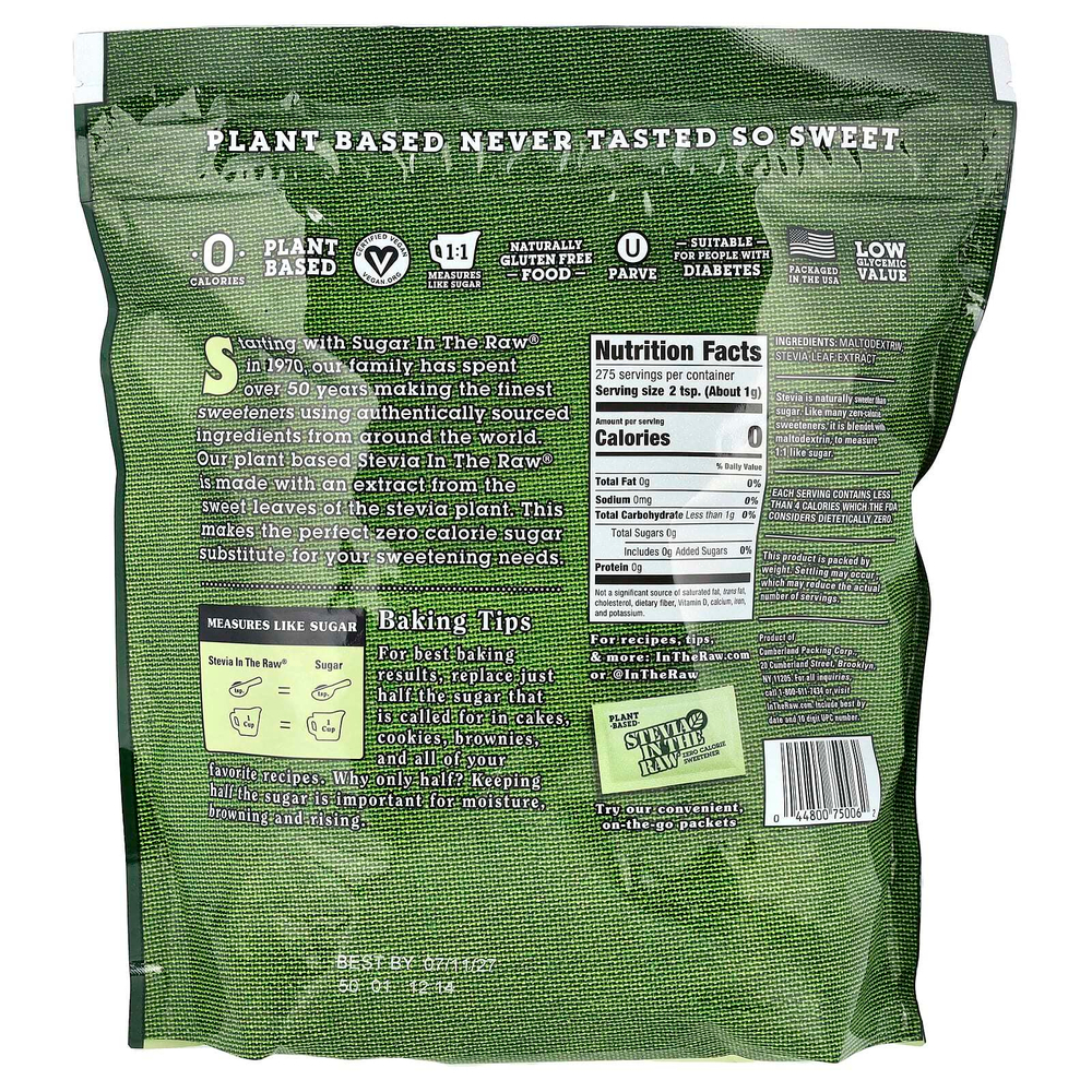 In the Raw, Stevia In The Raw®, нулевой подсластитель, 275 г (9,7 унции)