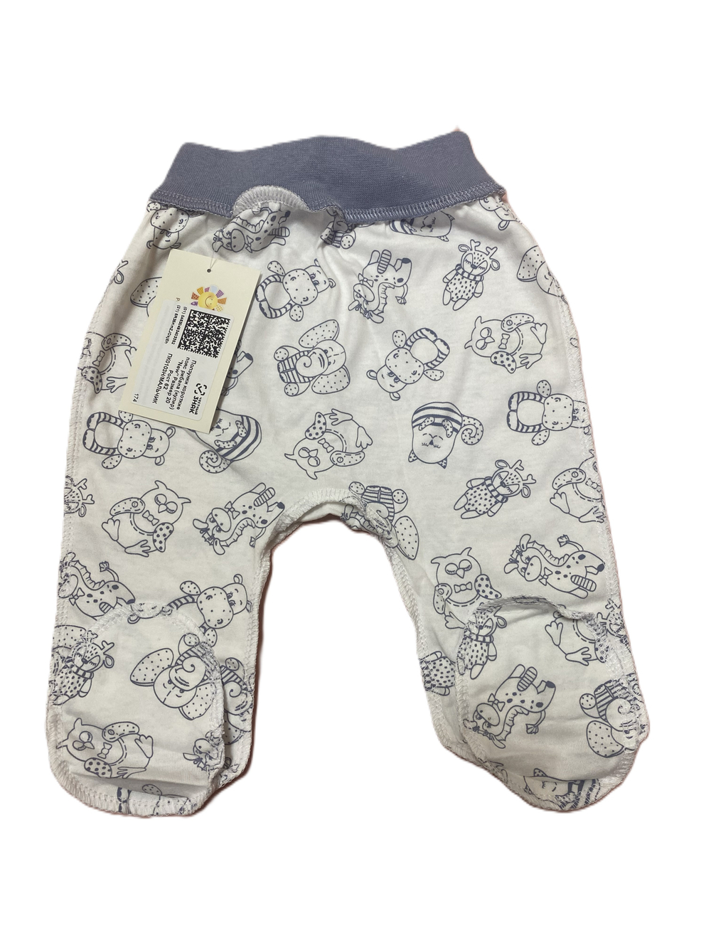 Ползунки пояс рибана из кулирки (100% хлопок) швы наружу на рост 62см