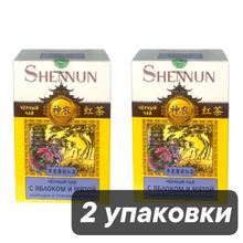 Чай черный Shennun с яблоком и мятой 100 г, 2 шт