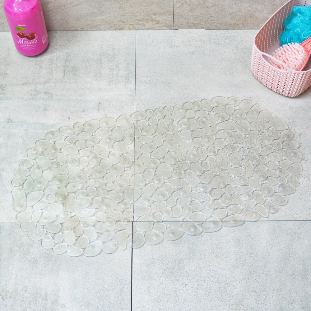 Коврик для ванной Галька 67*36см (прозрачный)