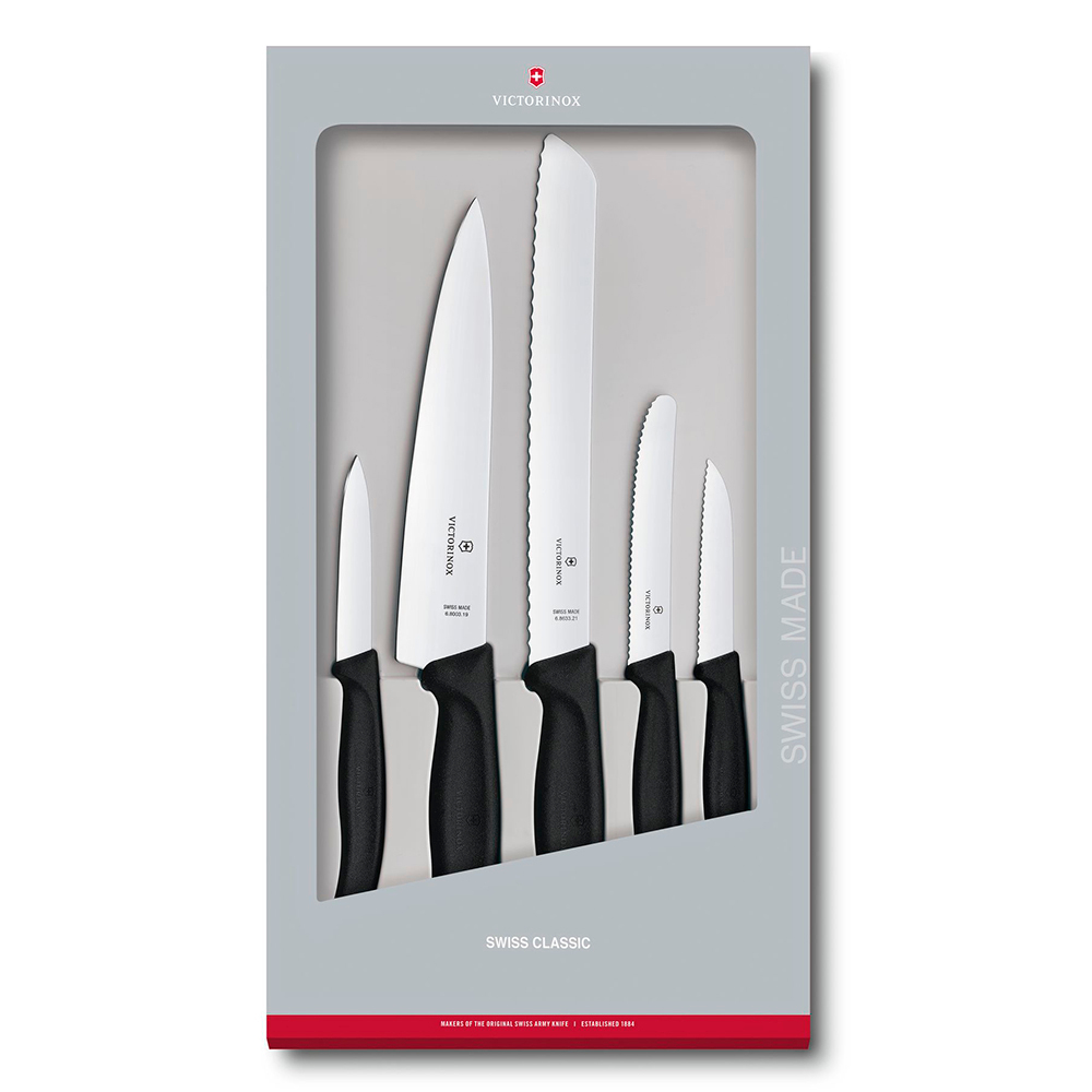 Набор Victorinox кухонный, 5 предметов, черный (подарочная упаковка)