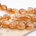 "Цитрин" фриформ бусины (кварц), размер около 9-11*8-9,5 мм, цена за 9 шт (1/4 нити)