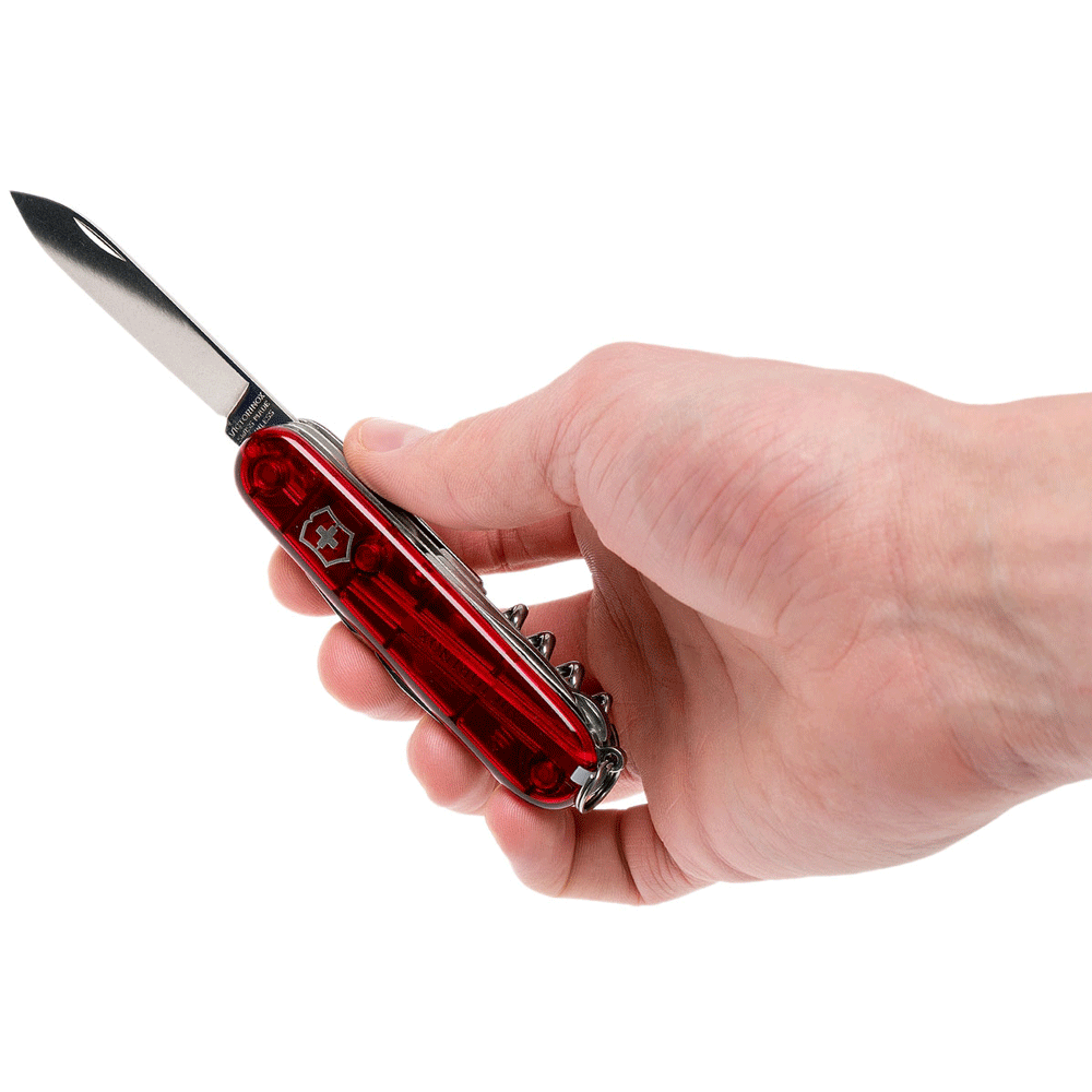 Нож перочинный Victorinox Climber (1.3703.T) 91мм 14 функций красный прозрачный