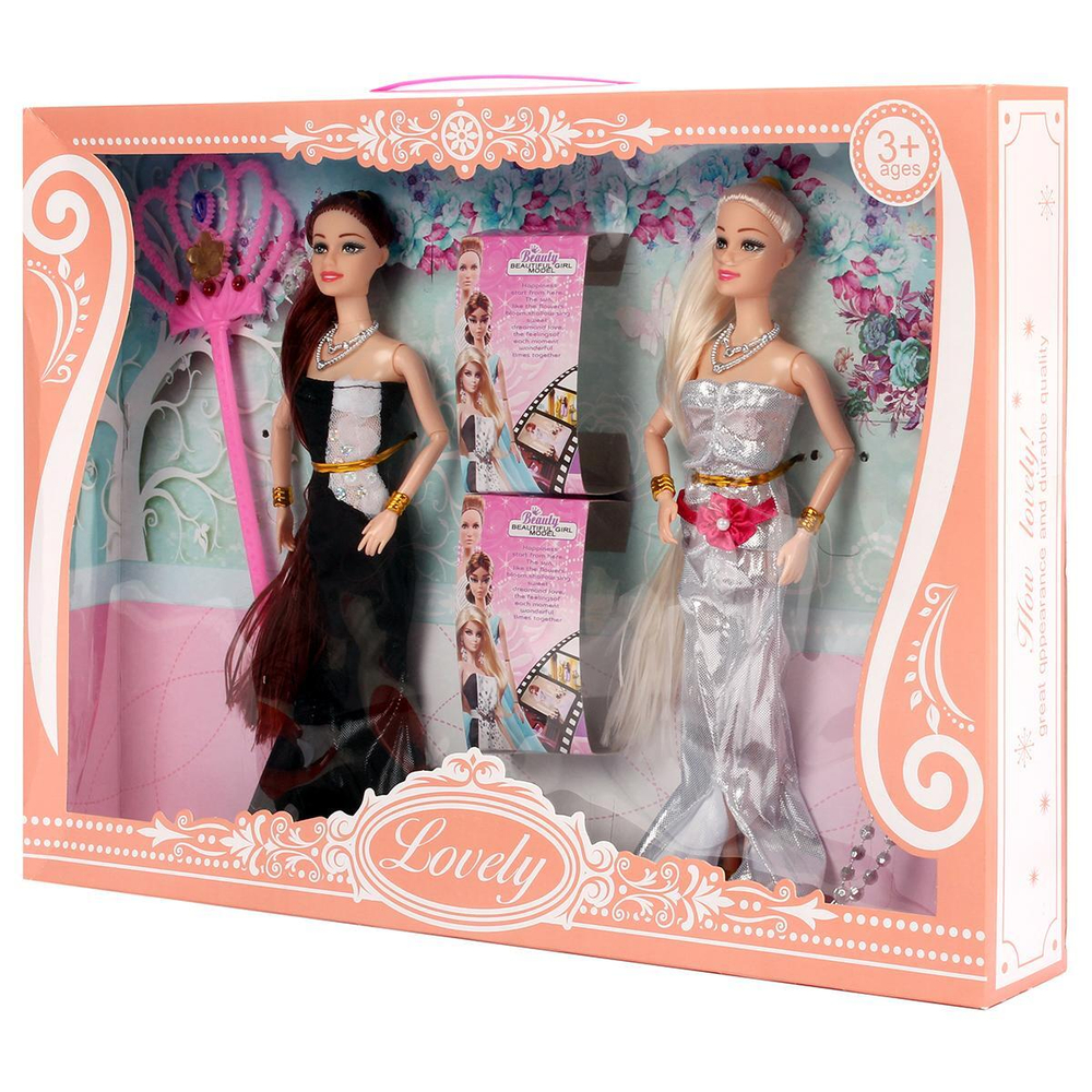 Кукла тип Модель 2шт. на шарнирах с аксесс. 32см, коробка D627