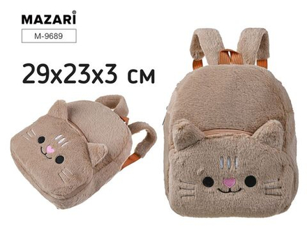 Рюкзак детский 29*23*3см Mazari "Cat" иск.мех