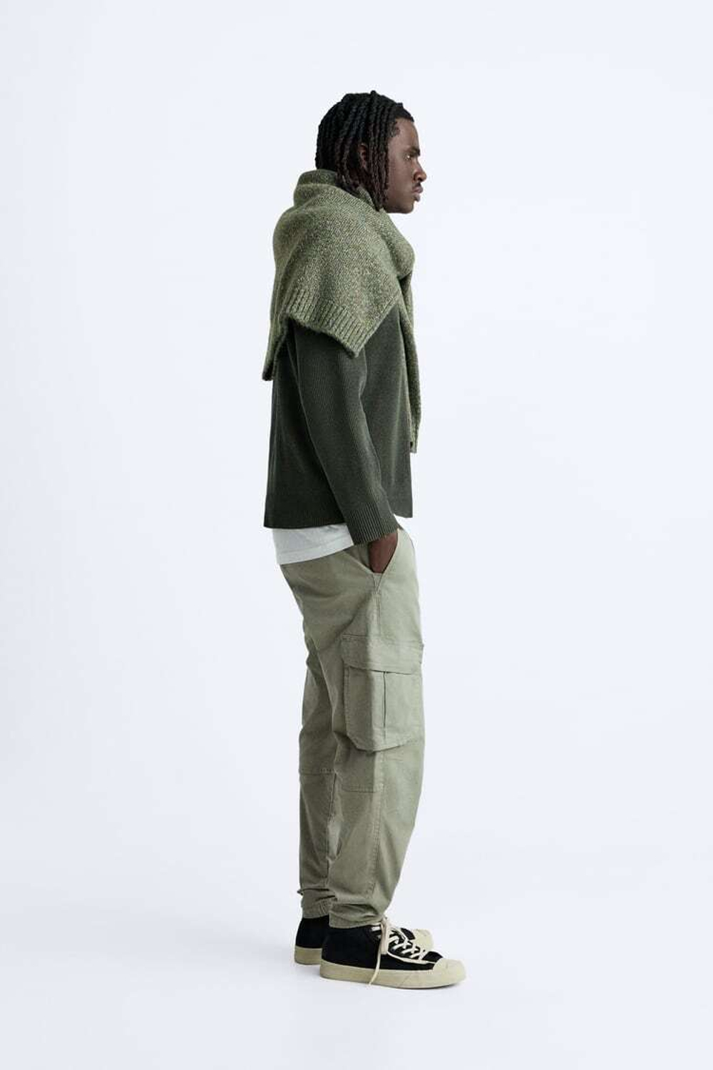 ZARA БРЮКИ КАРГО, ХАКИ