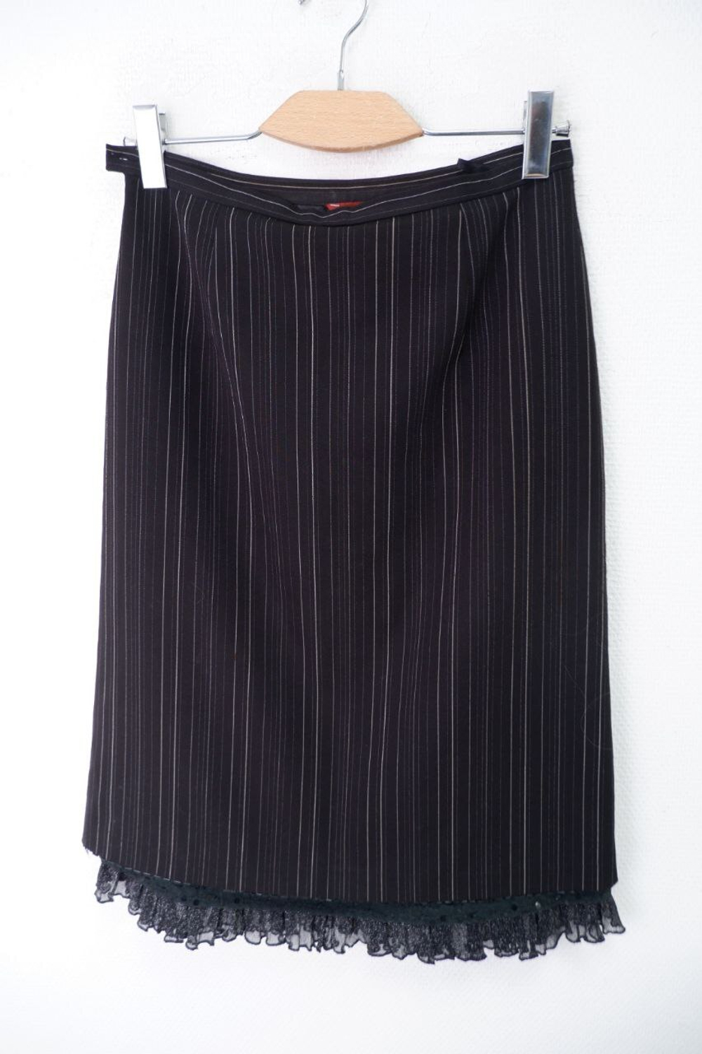 Юбка в полоску с кружевом 44 размер