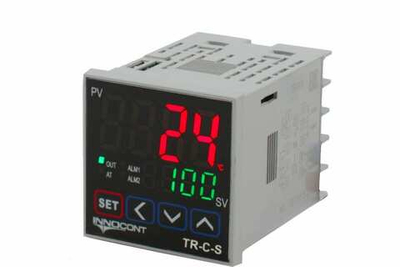 INNOCONT Температурный контроллер, 2 дисплея, 4 разряда, 48x48x60 мм, 2 аварийных выхода, 110-220VAC, выход: 4-20 мА + твердотельное реле TR-C-S