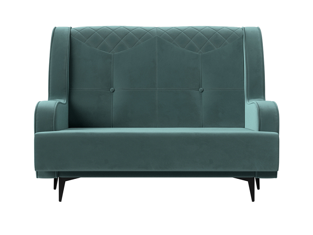 Диван прямой Неаполь 2-х местный, Бирюзовый, Велюр, 113162