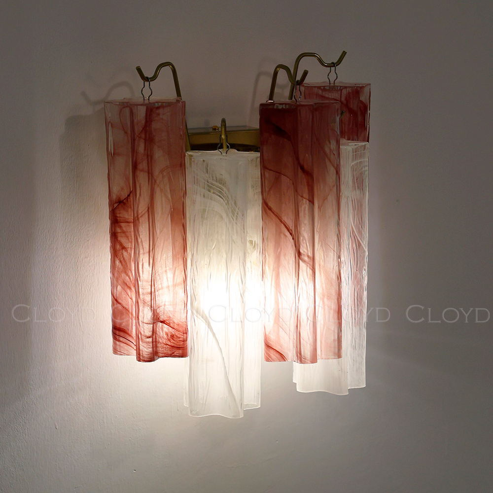 Бра Cloyd ANNO W1 / выс. 29 см - латунь - бел.-розов. стекло (арт.20085)