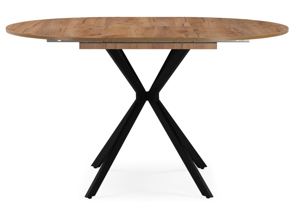 Стол деревянный Woodville Орион 90, 130 дуб крафт золотой, черный матовый, ножки черные