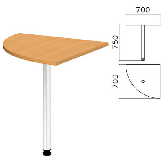 Стол приставной угловой "Монолит", 700х700х750, цвет бук бавария (КОМПЛЕКТ)