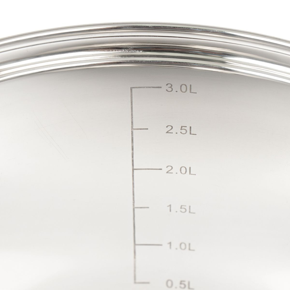 Кастрюля нерж, 3.9 л, с крыш, Daniks, Стандарт-PR, SD-20-2, индукц