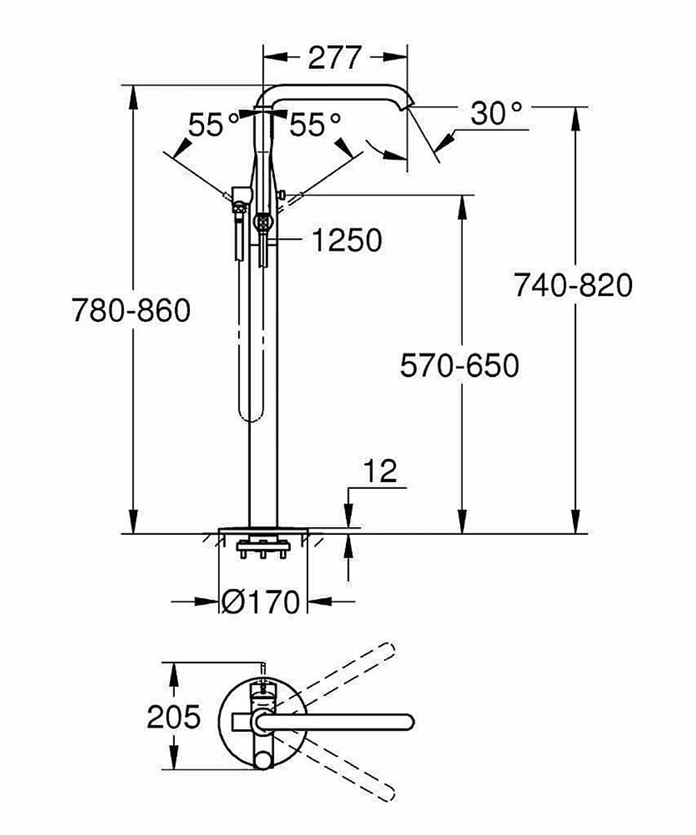 Смеситель для ванны Grohe Essence 23491001