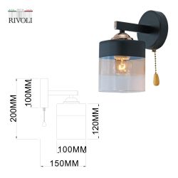 Бра светильник Rivoli Isadora 9133-401 настенный 1 х Е27 40 Вт модерн с выключателем | Rivoli