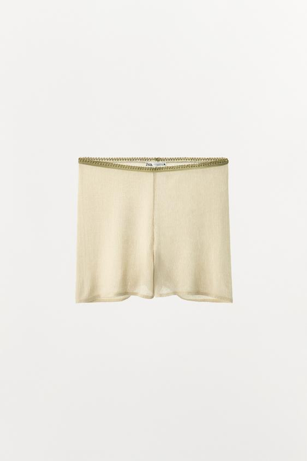 ZARA КОМБИНИРОВАННЫЕ ТРИКОТАЖНЫЕ ШОРТЫ, ЗОЛОТИСТЫЙ