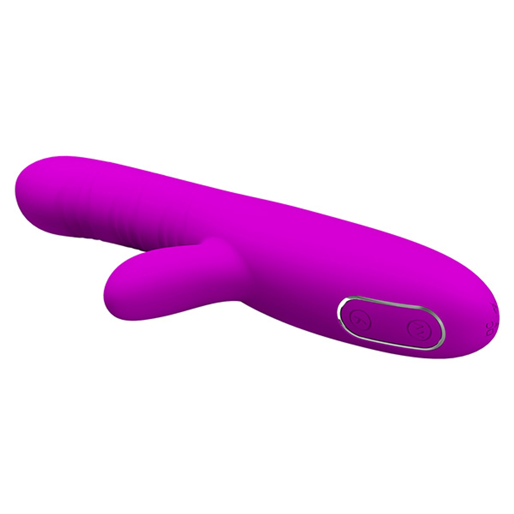 Лиловый вибратор-кролик 22см с манящими движениями Pretty Love Angelique BI-014822