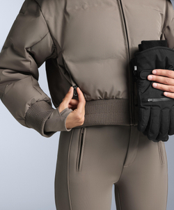 Oysho Водостойкая куртка MINARDI PIUME SKI с 80% пуха и 20% пера, темно-серый