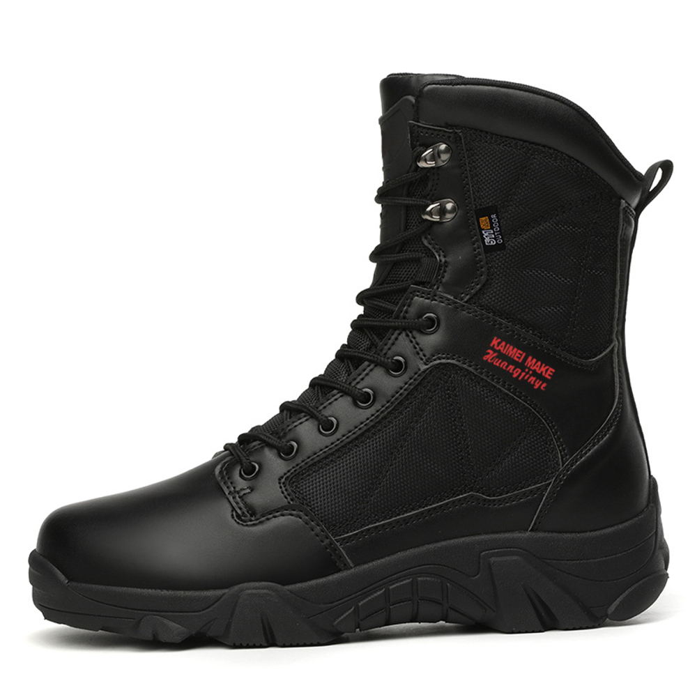 QINGZU PU, Mesh Breathable Abrasion Resistant Cushioning Short Combat Boots Men"s