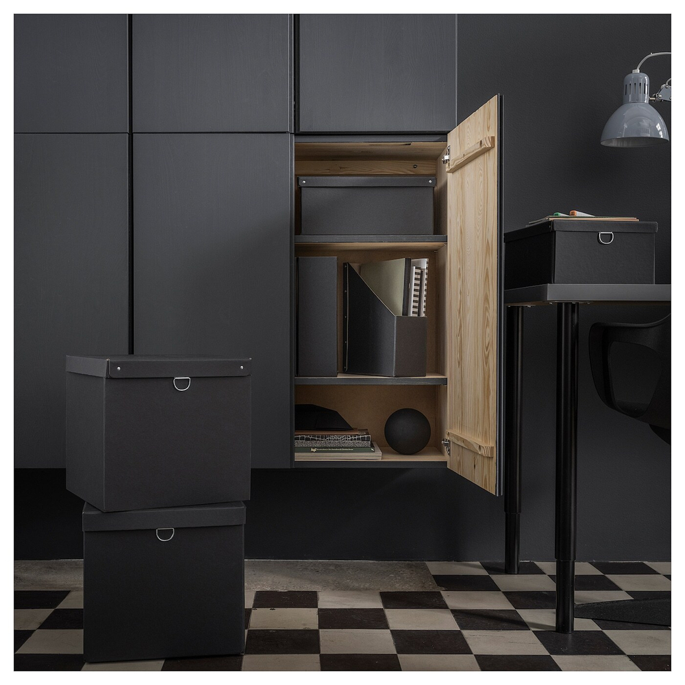 Коробка с крышкой IKEA NIMM (НИММ), Черный, 32х30х30 см