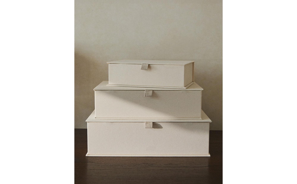 Zara Home Коробка для хранения из плетёной бумаги, цвет бежевый, 24 см