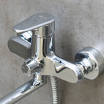 Смеситель универсальный Lemark Point LM0351C с плоским изливом 30 см, керамический дивертор