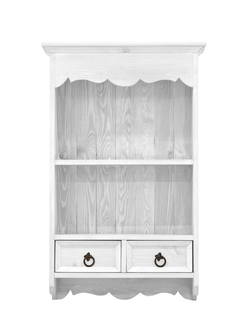 Шкаф навесной Прованс 2 ящика для кухни и ванной из массива сосны, эвкалиптовый