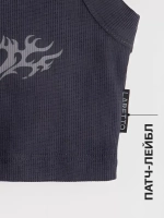 Летний кроп топ трикотажный детский