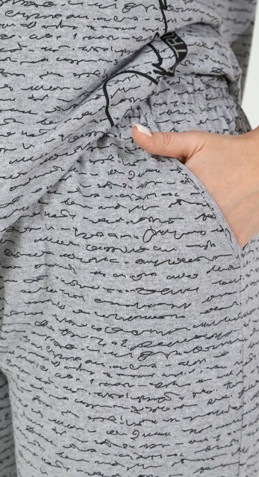 Пижама женская "Письмена" бриджи+футболка К-770