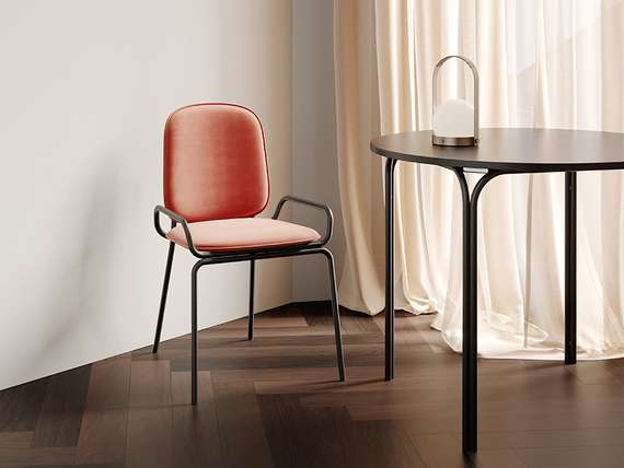 Стул Ror, Double Frame, темно-красный велюр