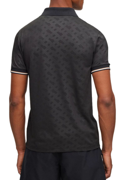 Мужское теннисное поло BOSS x Matteo Berrettini Monogram Slim-Fit Polo - black