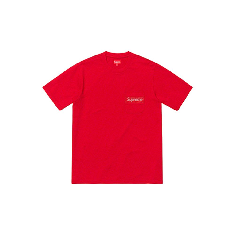 Supreme SS19 Mesh Stripe Pocket Tee Red T