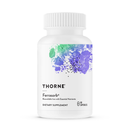 Thorne Research, Комплекс с железом и витамином B, Ferrasorb, 60 капсул