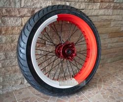17 inches rim (no tyre) Motard Wheel Conversion Kit Honda CRF250L, Rally250, CRF250M 2012-2020. Red-White