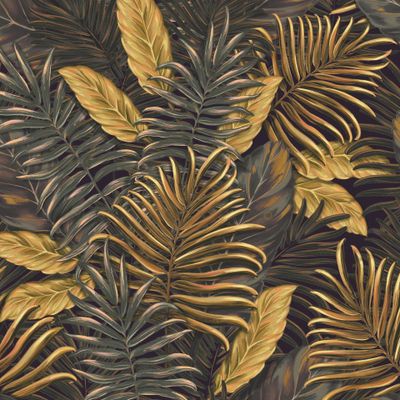 Золотые тропические листья