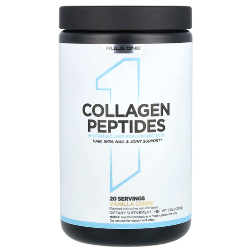 Rule One Proteins, пептиды коллагена с витамином C и гиалуроновой кислотой, ванильный крем, 230 г (8,11 унции)