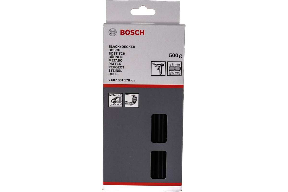 Стержень клеевой черный (11х200 мм, 0,5 кг) Bosch 2607001178