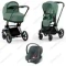 Детская коляска Cybex Priam IV 3 в 1 Leaf Green шасси Matt Black автокресло Aton B i-Size